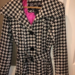 black and white peacoat